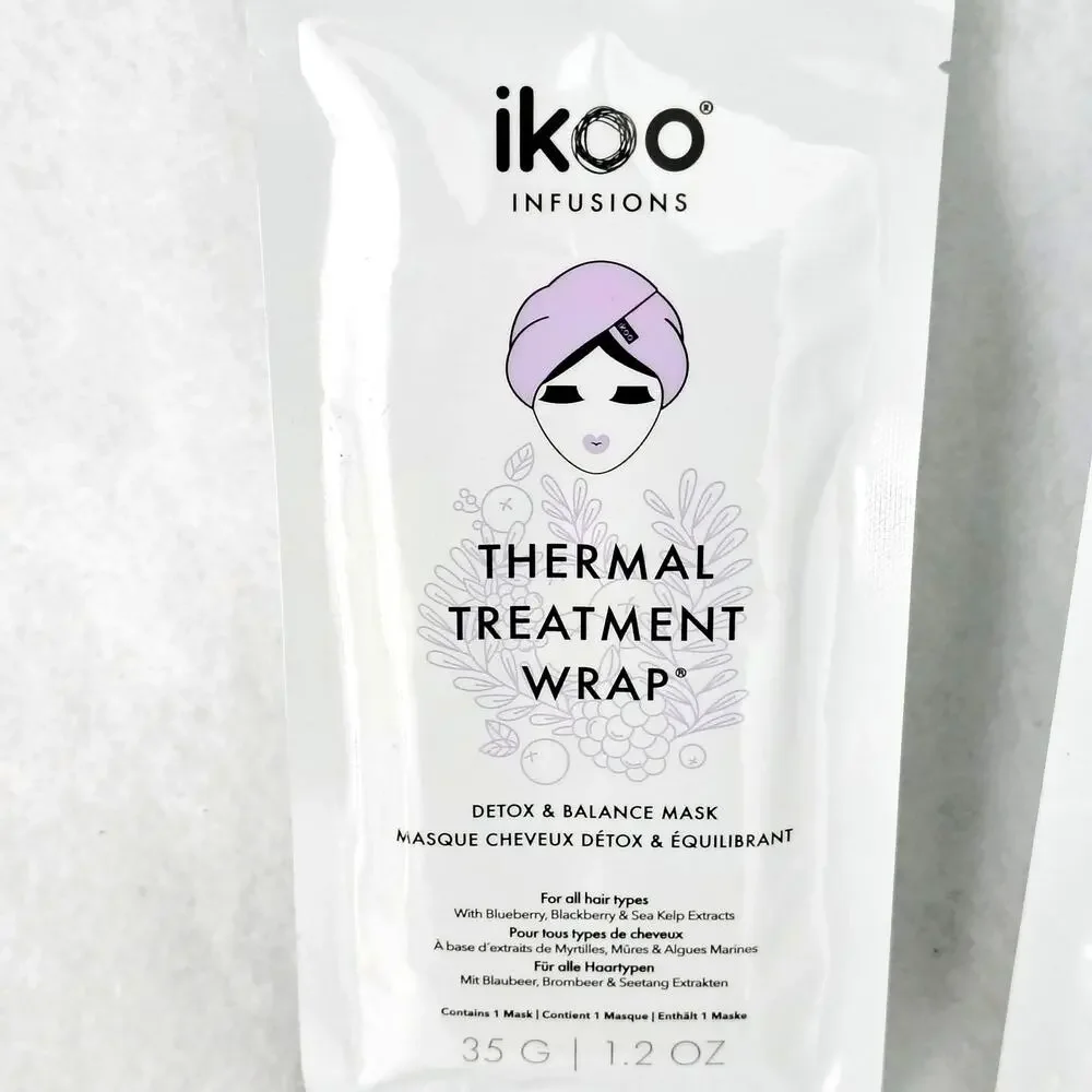 Ikoo Thermal Treatment Wrap Detox & Balance Mask 1.2 oz. Set of 2 NEW Packets - Picture 2 of 4
